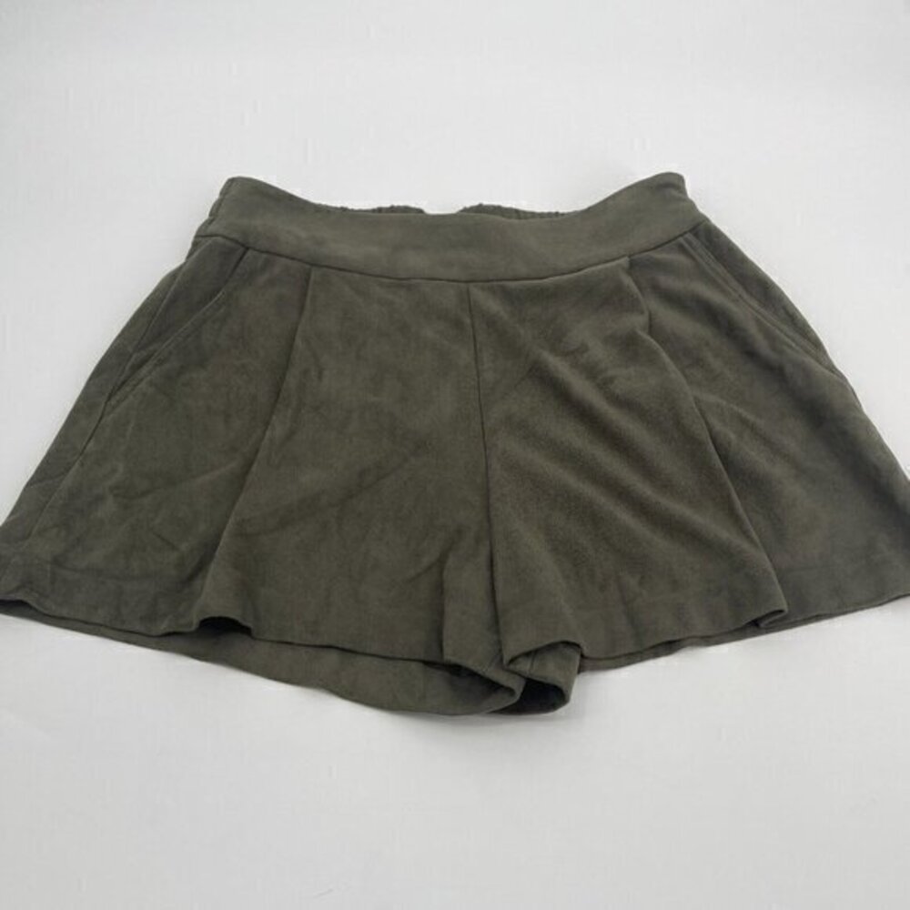 1.State Shorts Small Womens Suede Green Cargo Casual Elastic Waist Preppy Preppy